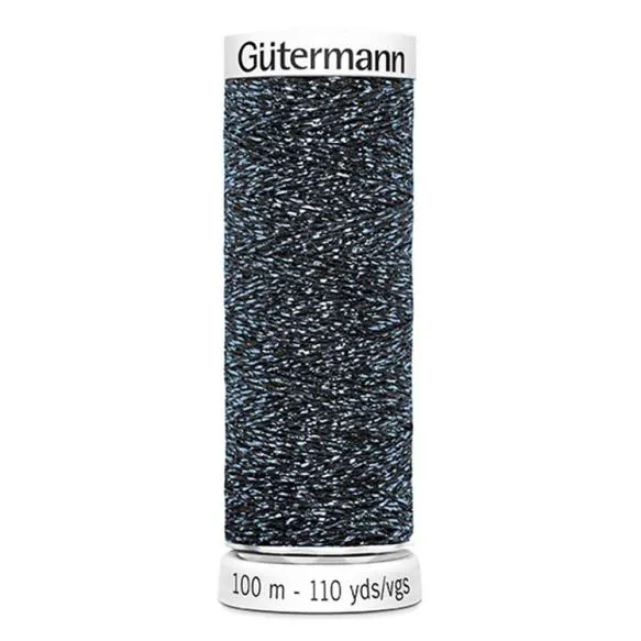 Gütermann Sparkly grijs/blauw naaigaren - 100 meter - col. 9938